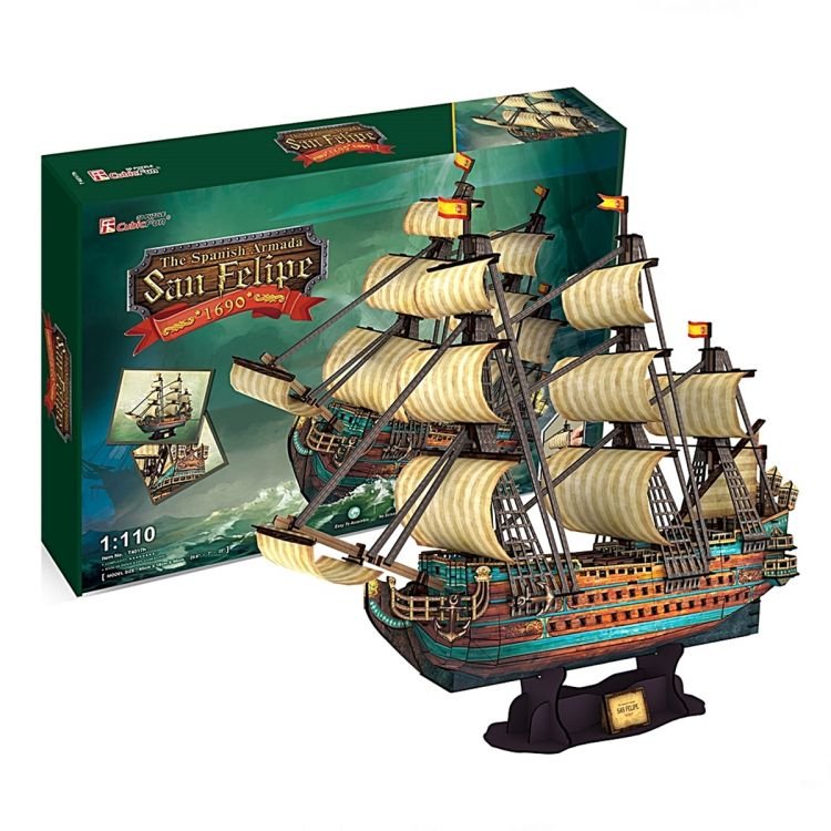 5d223fefde0c2-78037-1 The Spanish Armada San Felipe 3D Puzzle - Görsel 1