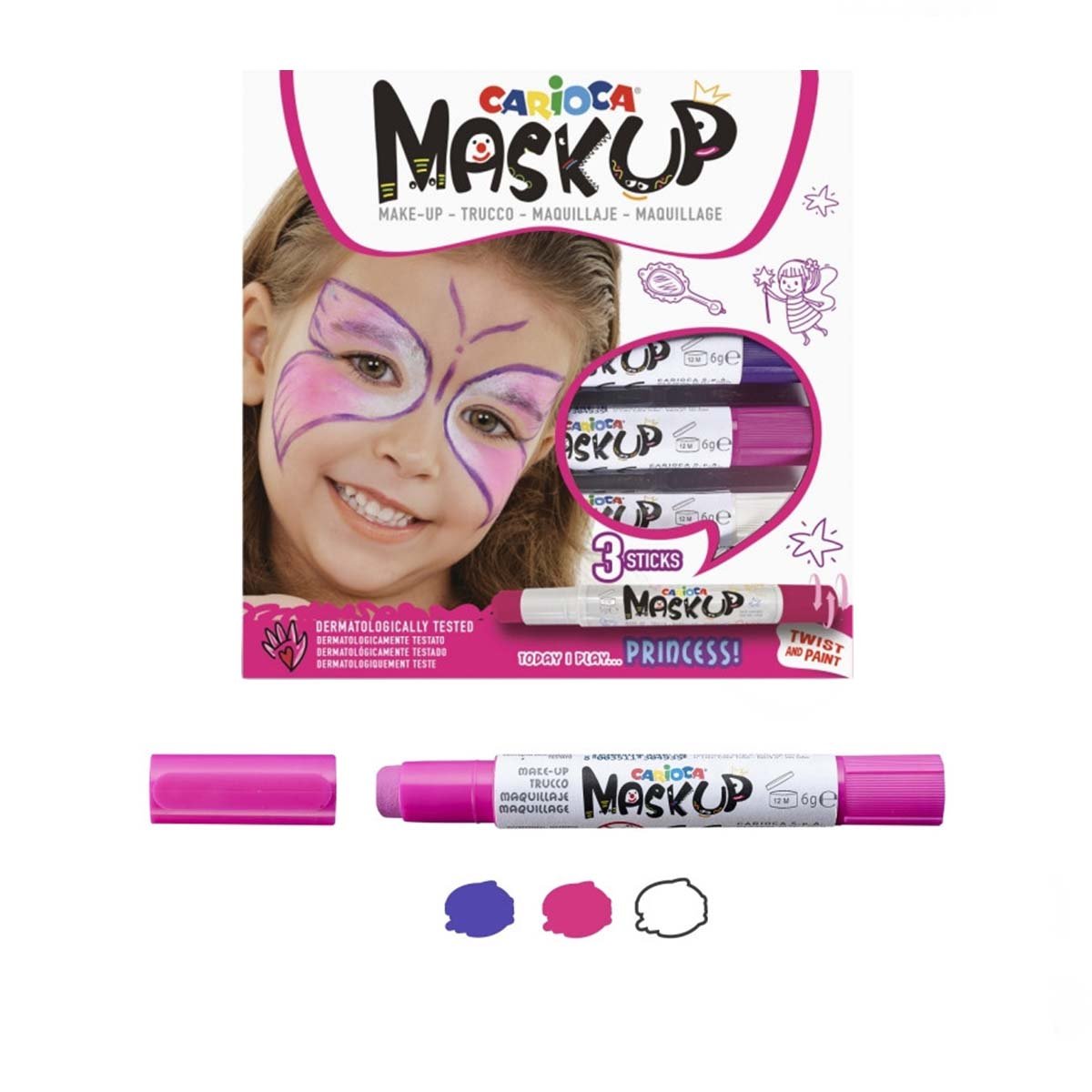 5f350ff9464b3-25550 Carioca Mask Up Yüz Boyası 3 Renk Princess - Görsel 1