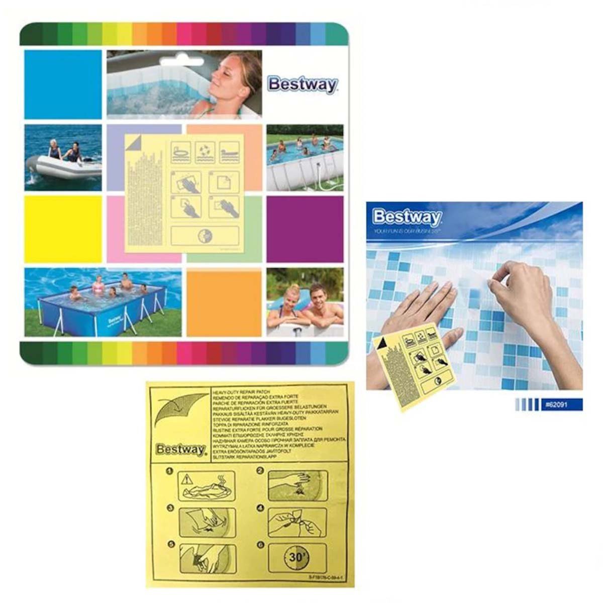 60ace119bf438-37183 Bestway Şişme Ürünler için Tamir Yaması 6,5 x 6,5 cm 62091 - Görsel 1