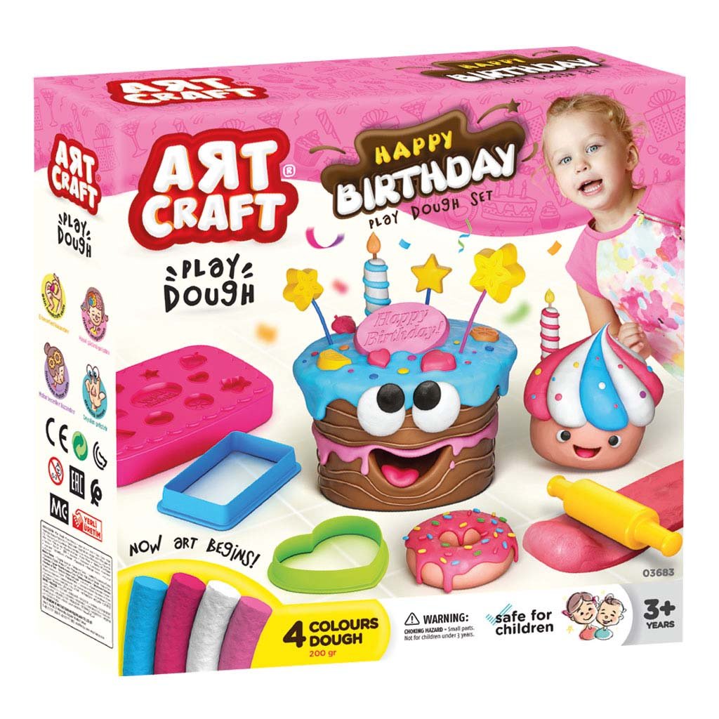 61152136d2ed9-40932 Art Craft Doğum Günü Oyun Hamuru Seti 10 Parça - Görsel 1