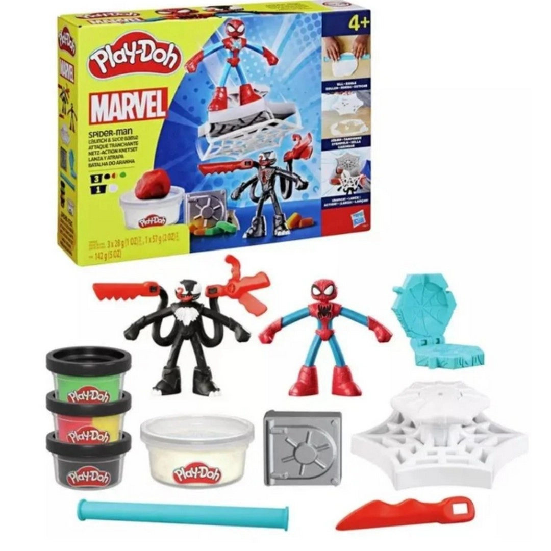 697b711b0c2b3-72557815-sw1080sh1080 Play-Doh Spiderman Fırlatma ve Dilimleme Savaşı Oyun Seti - Görsel 1