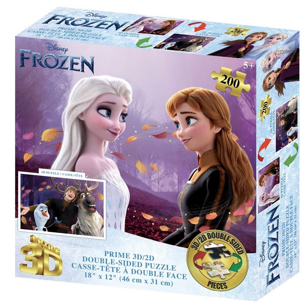 69e61a174b48a-33980224-sw1080sh1080 Prime 3D Disney Frozen Çift Taraflı Puzzle 200 Parça - Görsel 1