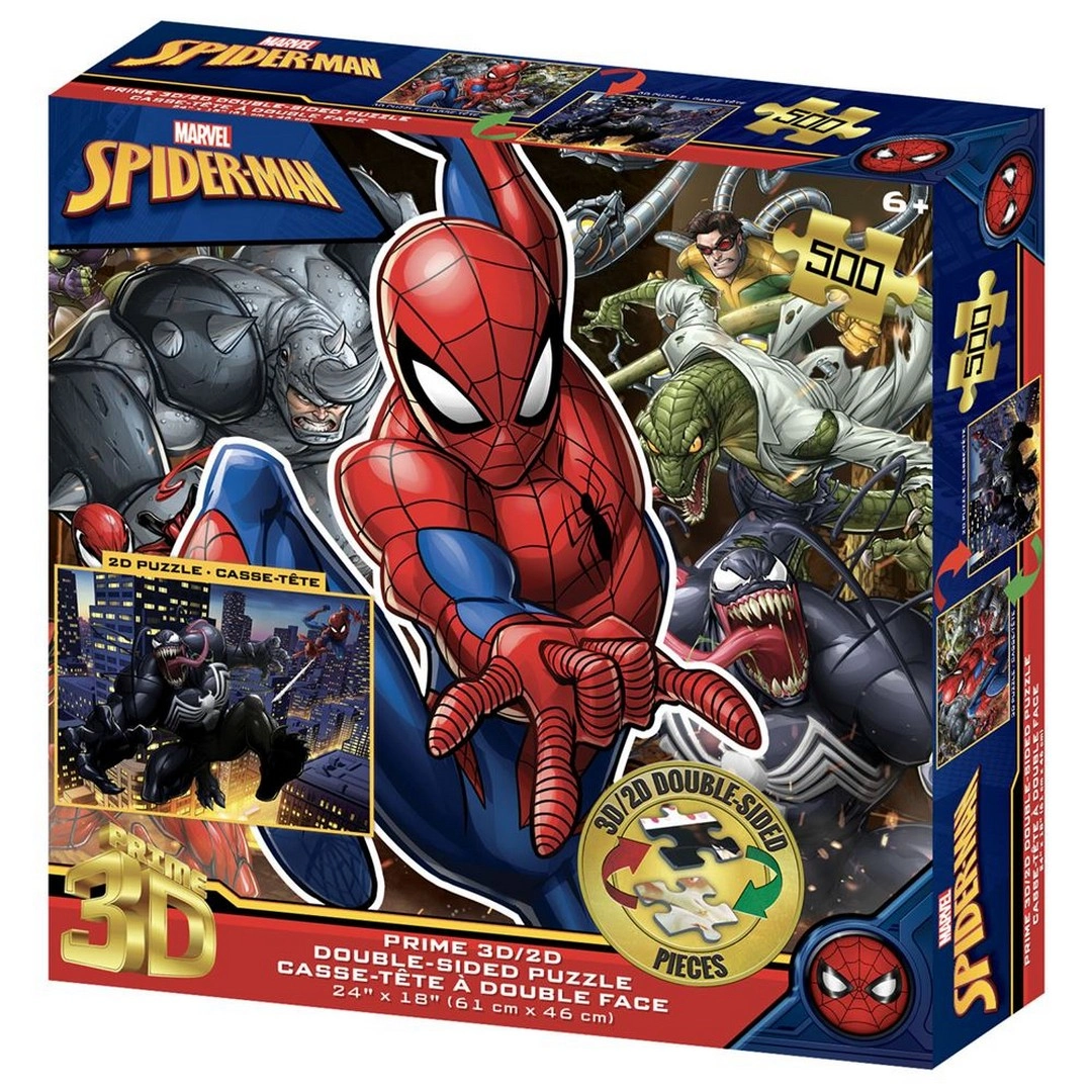 69f30b363af2b-48799222-sw1080sh1080 Prime 3D Marvel Spider-Man Çift Taraflı Puzzle 500 Parça - Görsel 1
