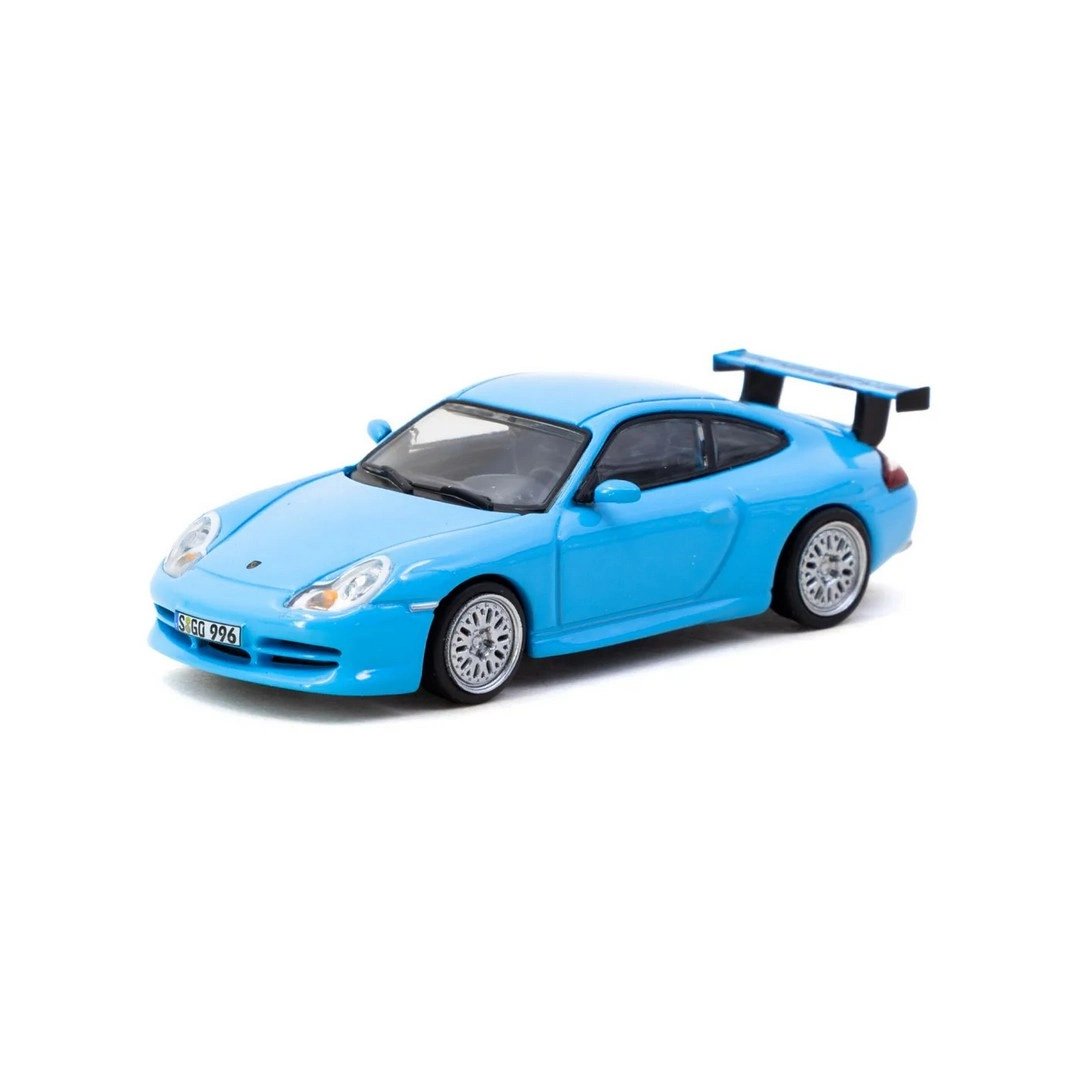 69fb4af2514fb-30631865-sw1080sh1080 Tarmac Works 1/64 Porsche 911 GT3 (type 996) Light Blue - Görsel 1