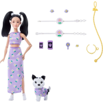 Barbie Uyumlu Dostlar Siyah Saçlı Bebek ve Köpekçiği