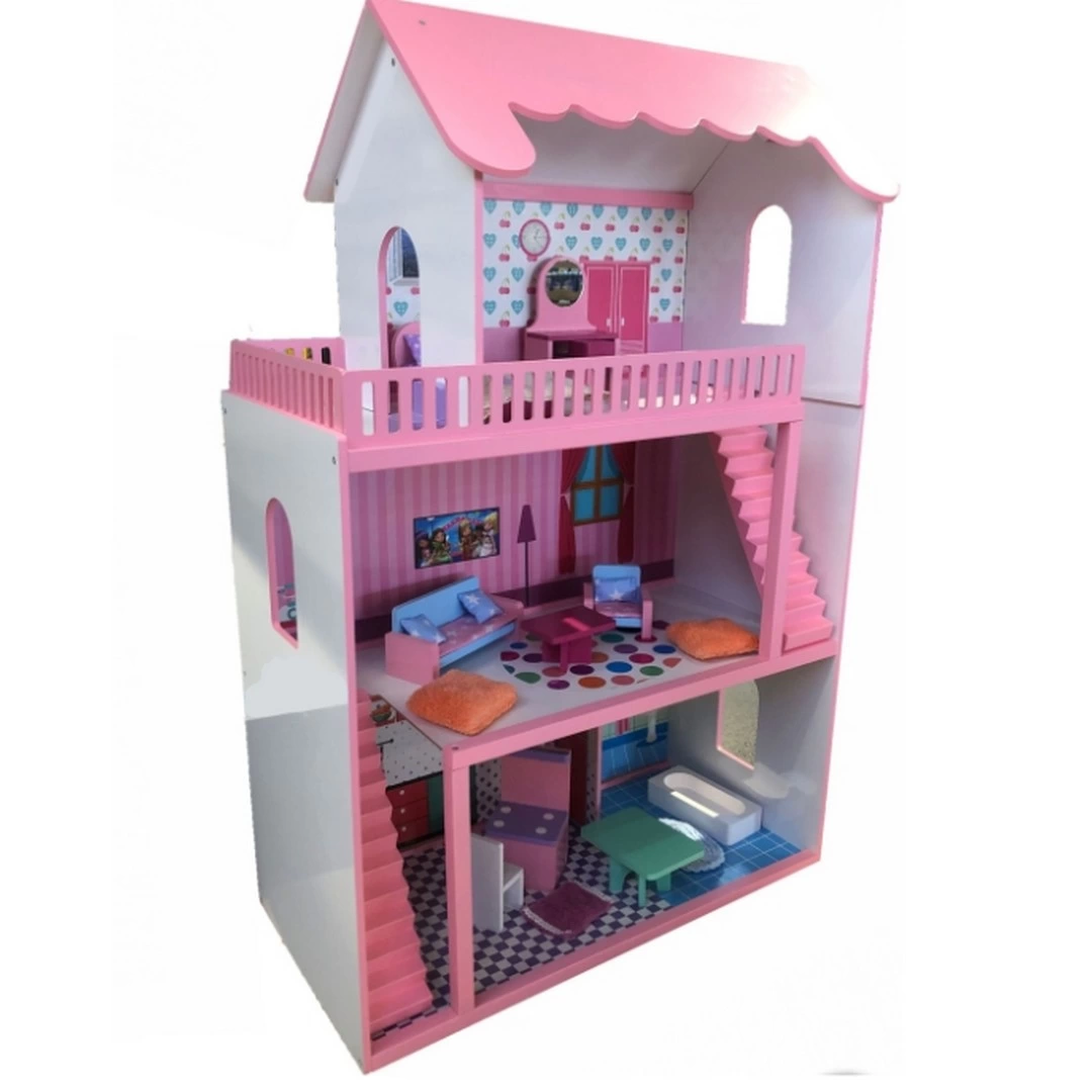 ahsap-oyun-seti-94683814-sw1080sh1080 3 Katlı Ahşap Oyun Evi Seti - Görsel 1